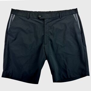 G/FORE Mens Macerick Performance Golf Shorts Black Size 40 Striped Trim